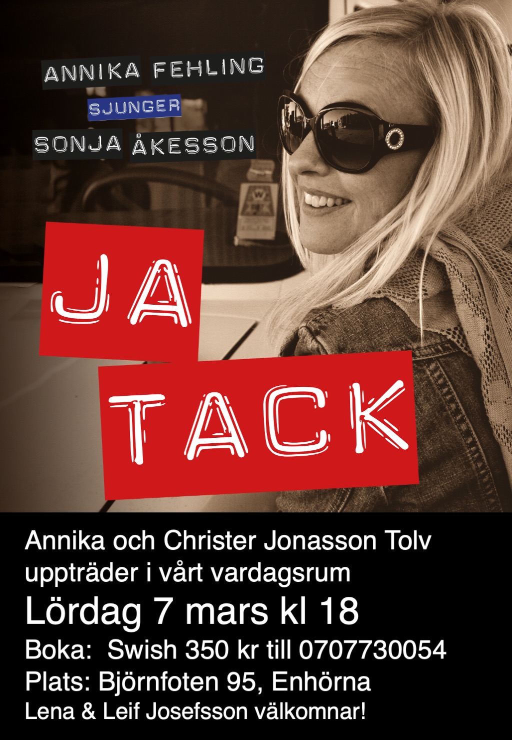 Affisch: Annika Fehling & Åkessonger, 7 mars 2026
